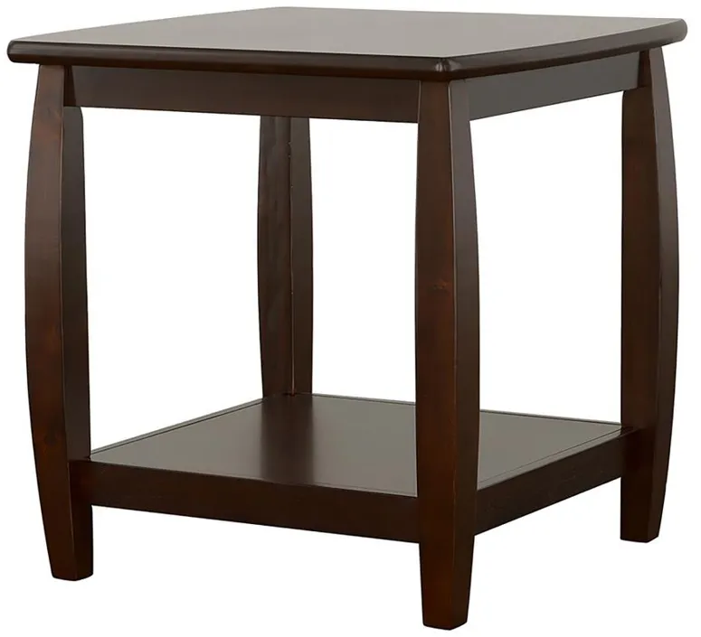 Dixon - Square End Table With Bottom Shelf - Espresso