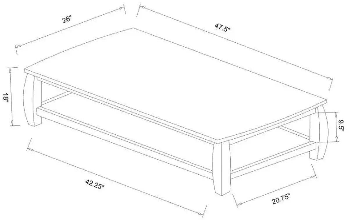 Dixon - 1-Shelf Rectangular Wood Coffee Table Espresso - Cappuccino