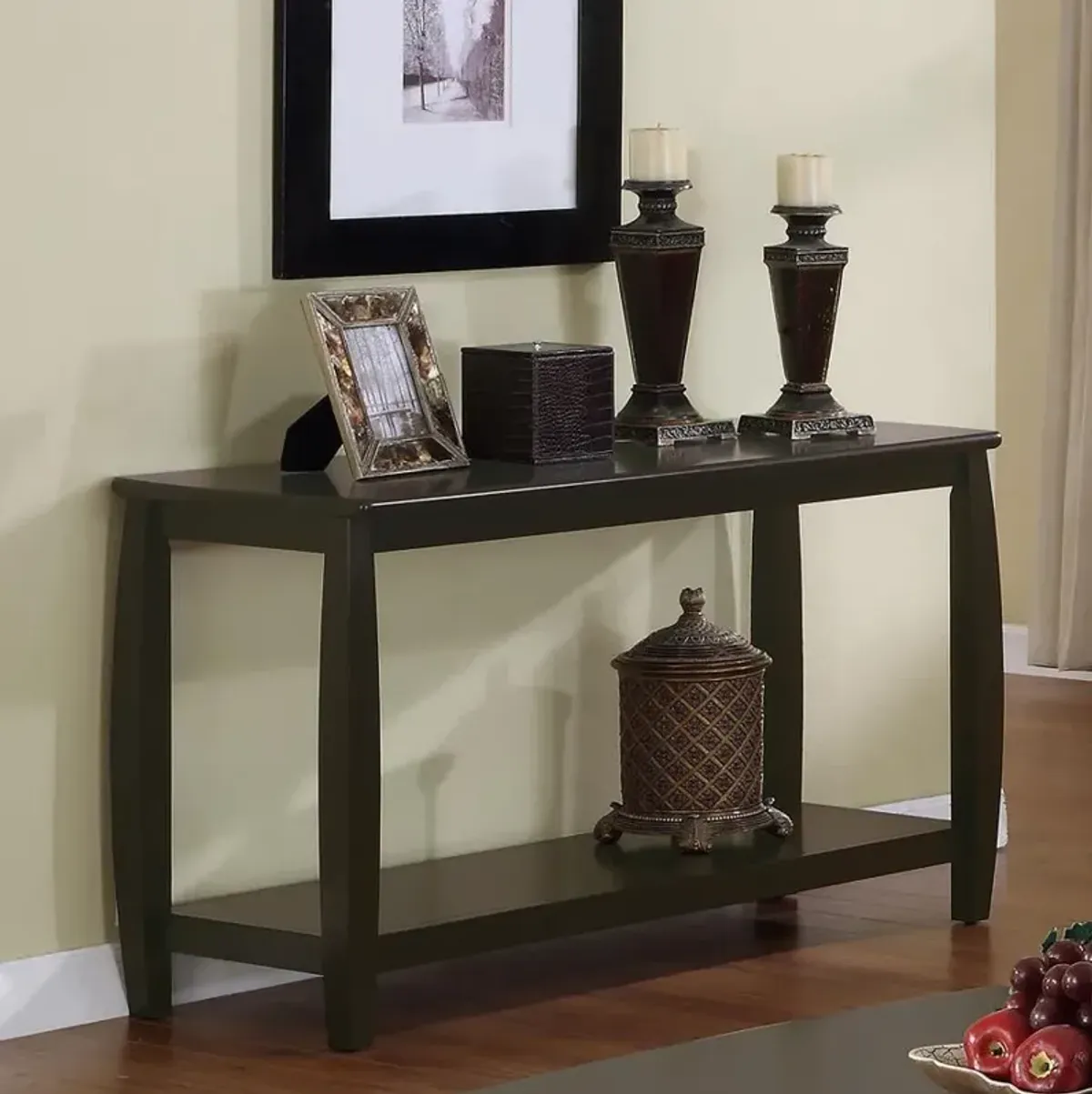 Dixon - Wood Entryway Console Table With Shelf - Cappuccino