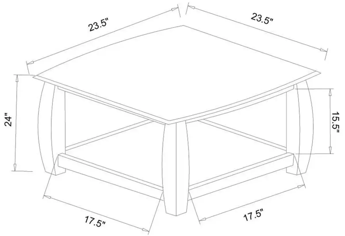 Dixon - 3 Piece Rectangular Wood Coffee Table Set Espresso - Cappuccino