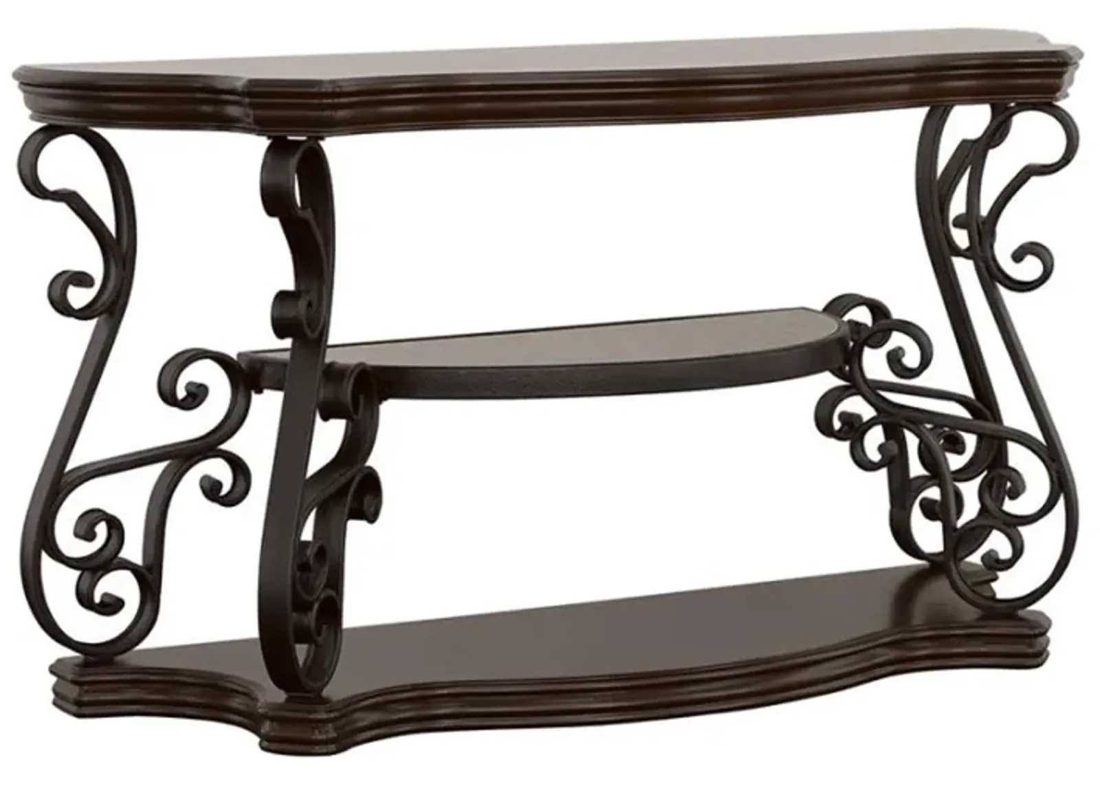 Laney - Scrollwork Entryway Sofa Console Table - Deep Merlot