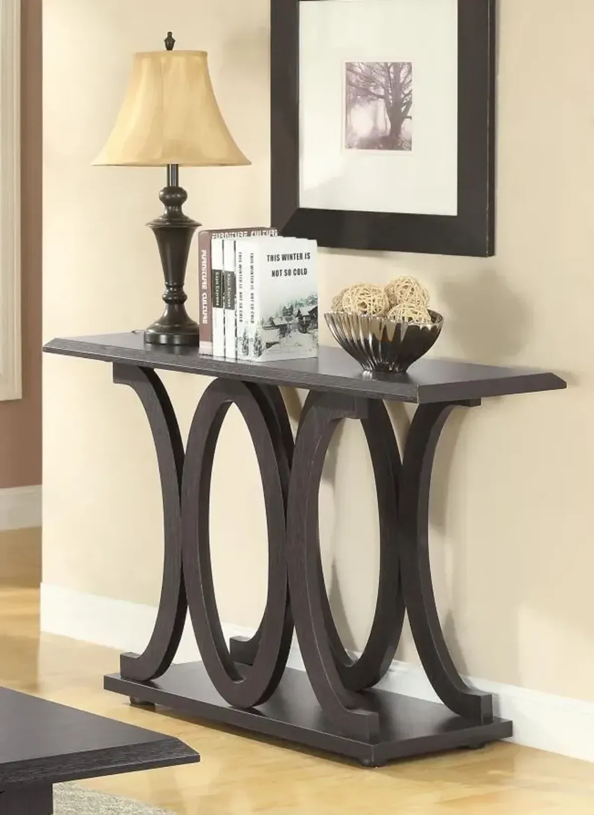 Shelly - Engineered Wood Entryway Console Table - Cappuccino