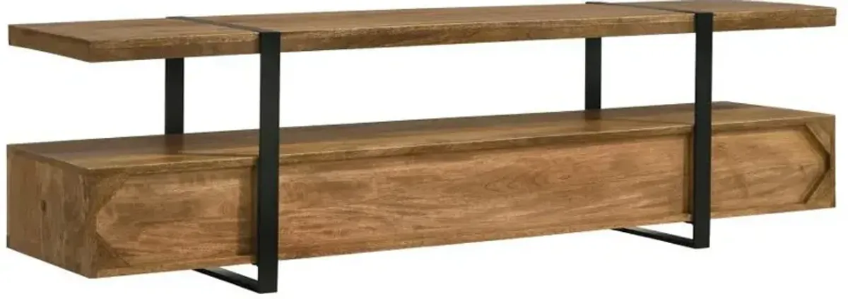 Otto - 5-Drawer Mango Wood TV Stand Media Console - Brown