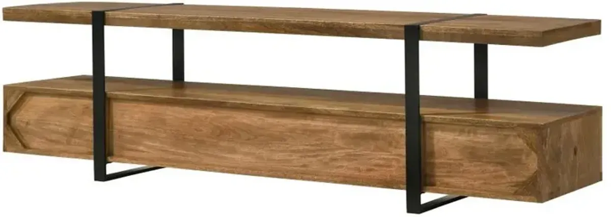 Otto - 5-Drawer Mango Wood TV Stand Media Console - Brown