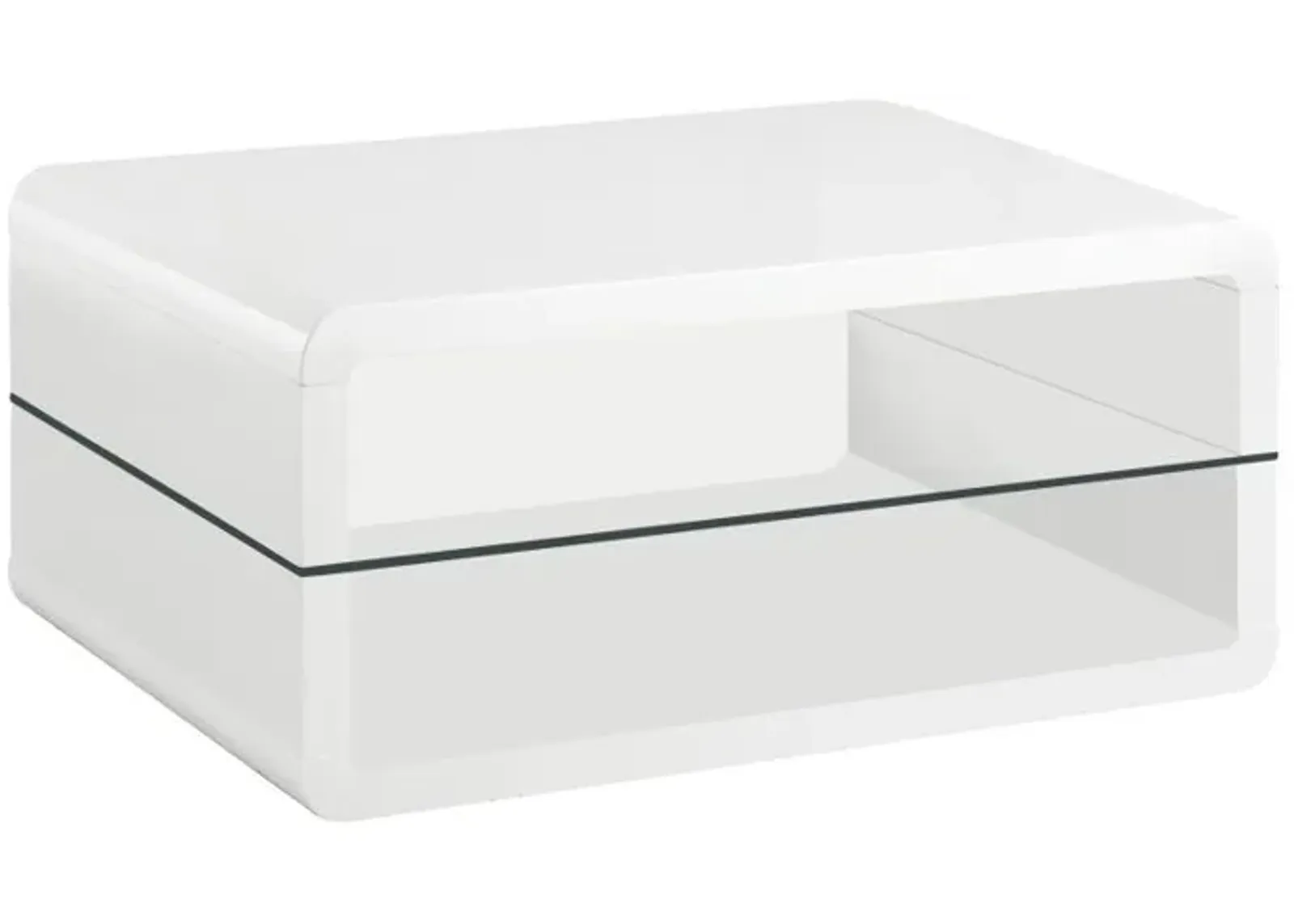 Elana - 1-Shelf Rectangular Coffee Table - White High Gloss