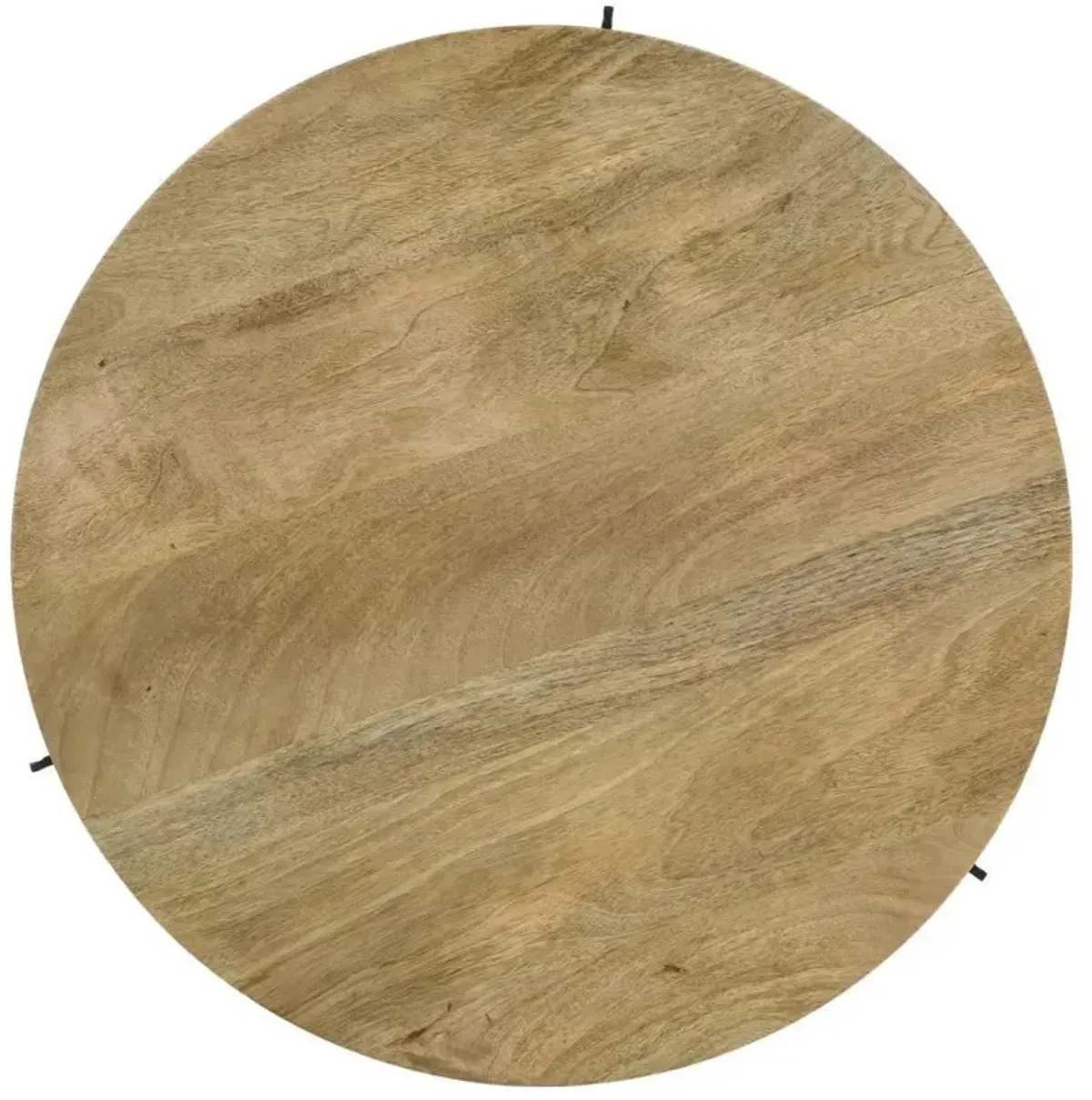 Pilar - Round Solid Wood Top Coffee Table - Natural And Black