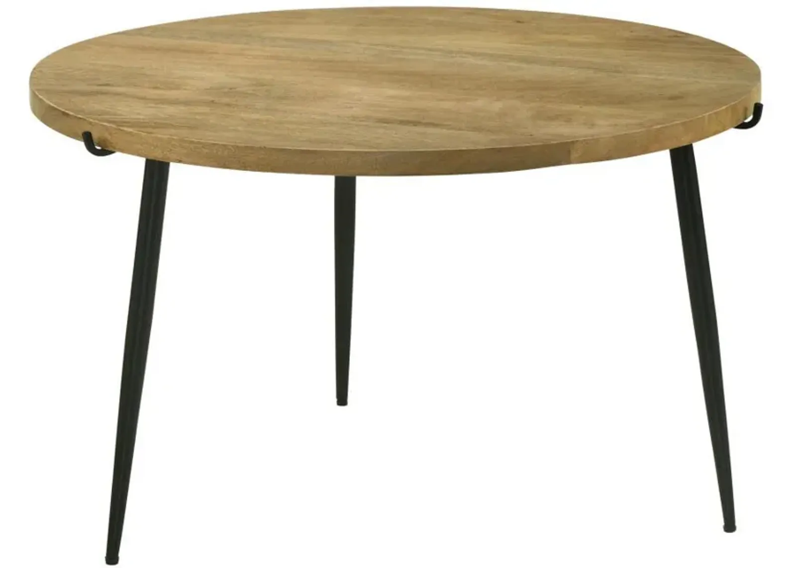 Pilar - Round Solid Wood Top Coffee Table - Natural And Black