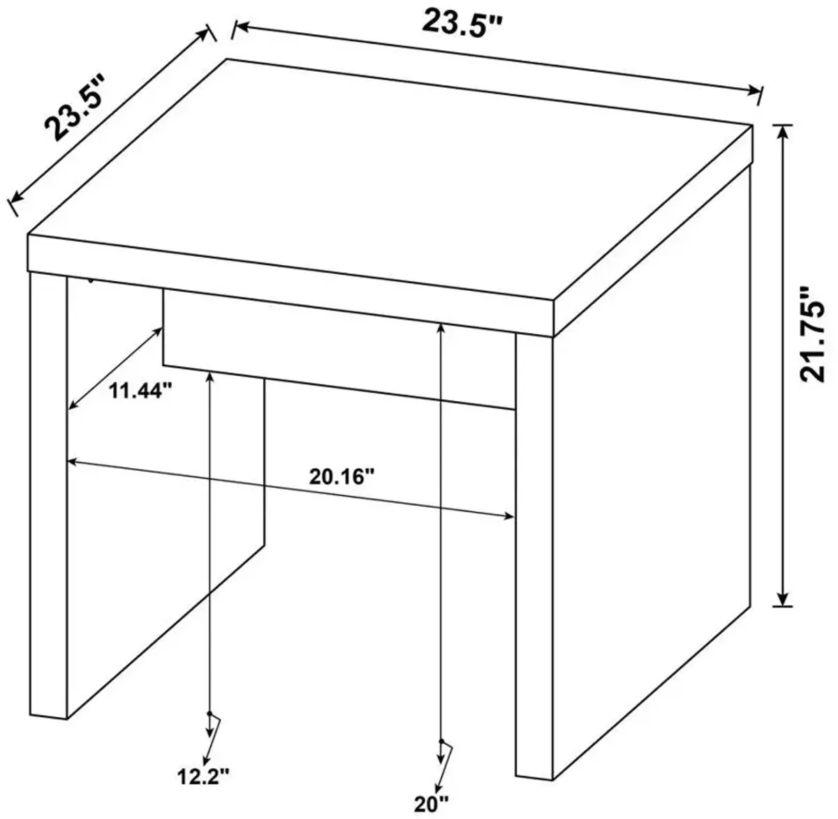 Lynette - Square Engineered Wood End Table - Mango