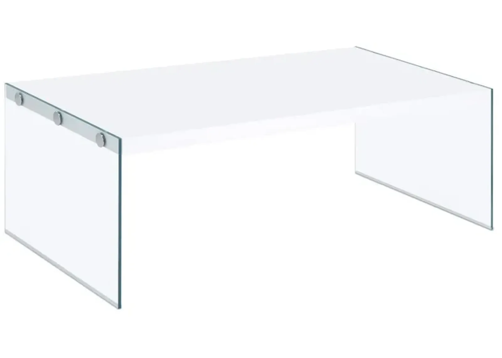 Opal - Rectangular Glass Frame Coffee Table - White High Gloss