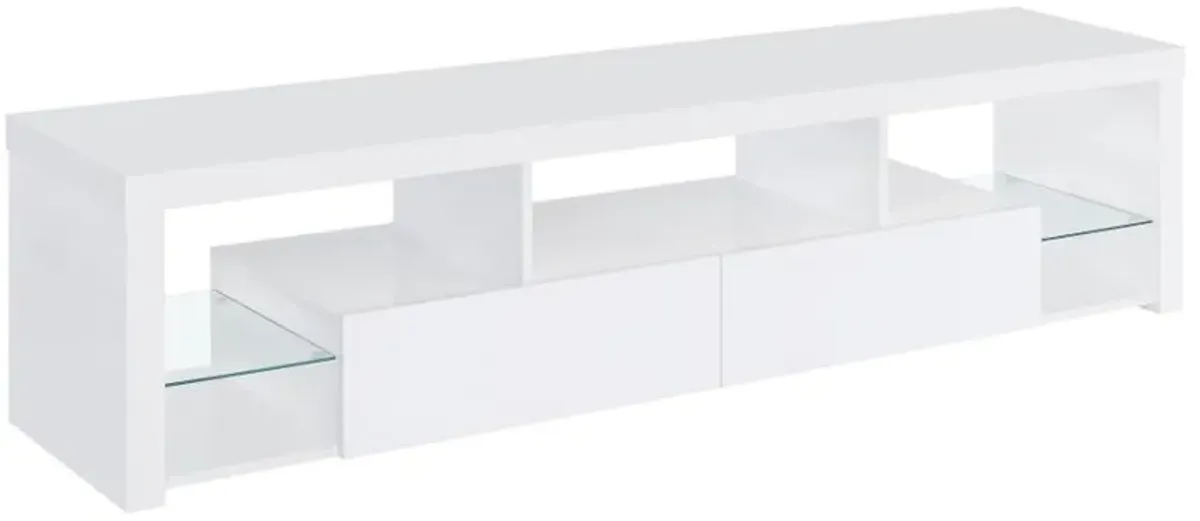 Jude - 2-Drawer Engineered Wood TV Stand - High Gloss White