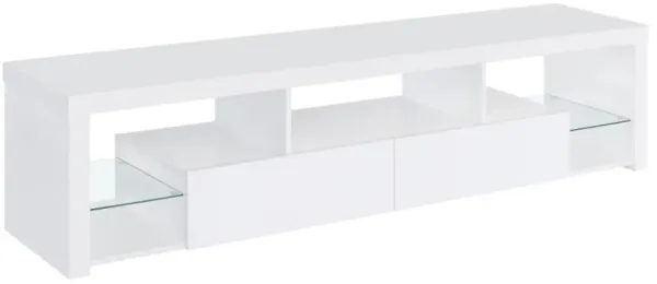 Jude - 2-Drawer Engineered Wood TV Stand - High Gloss White