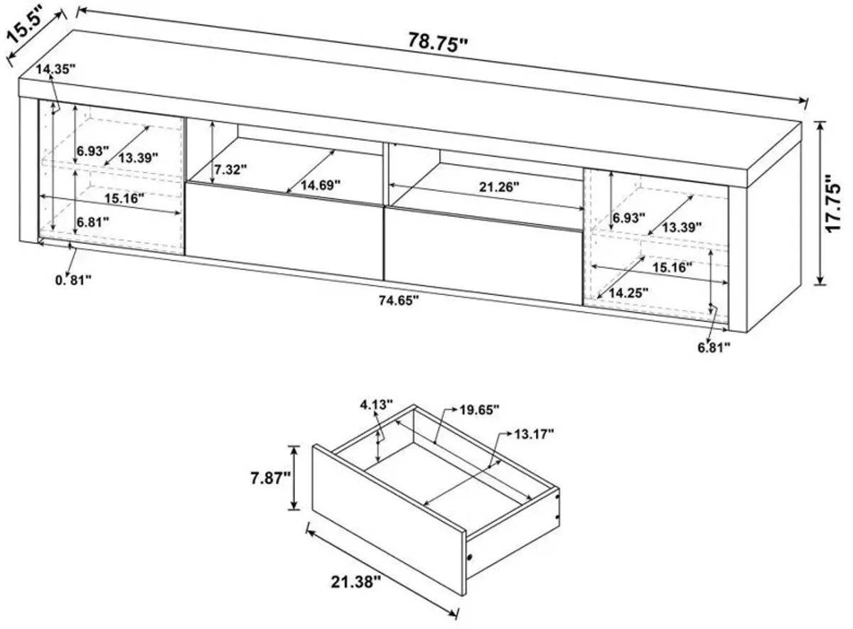 Jude - 2 Door Engineered Wood TV Stand - High Gloss White