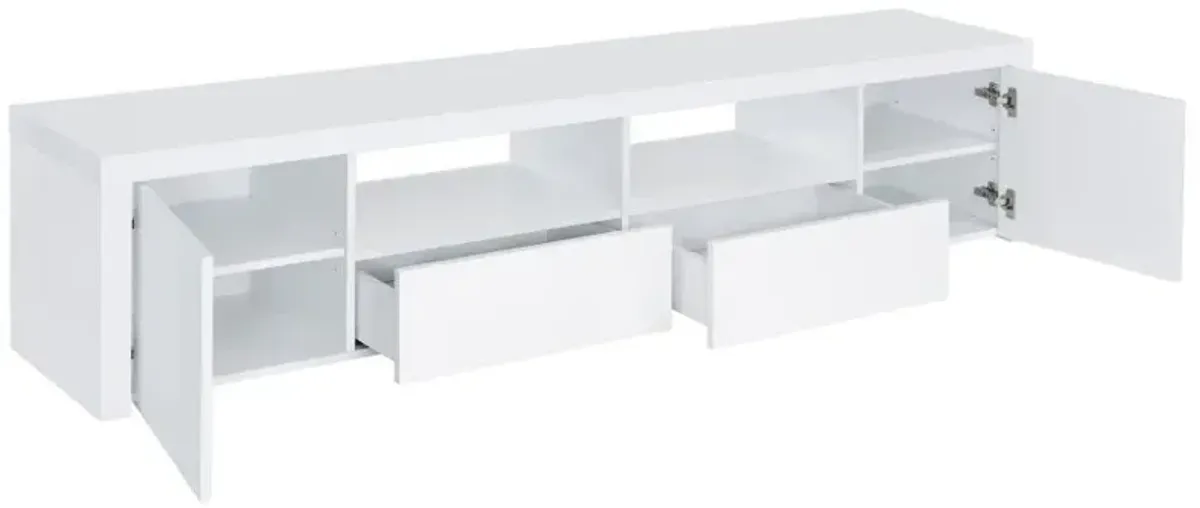 Jude - 2 Door Engineered Wood TV Stand - High Gloss White