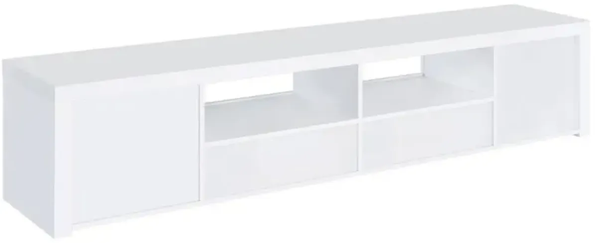 Jude - 2 Door Engineered Wood TV Stand - High Gloss White