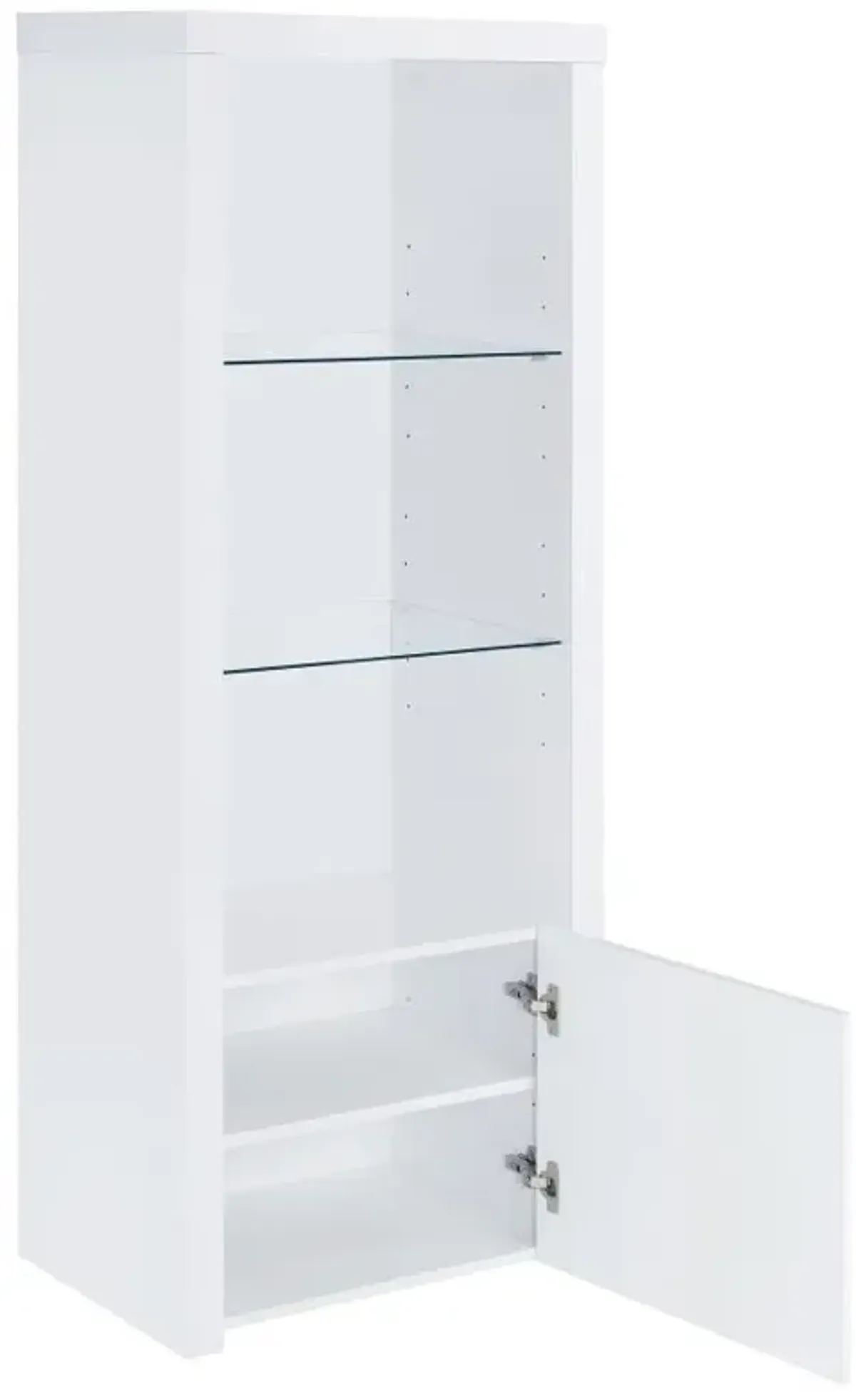 Jude - 3-Shelf Engineered Wood Media Tower - High Gloss White