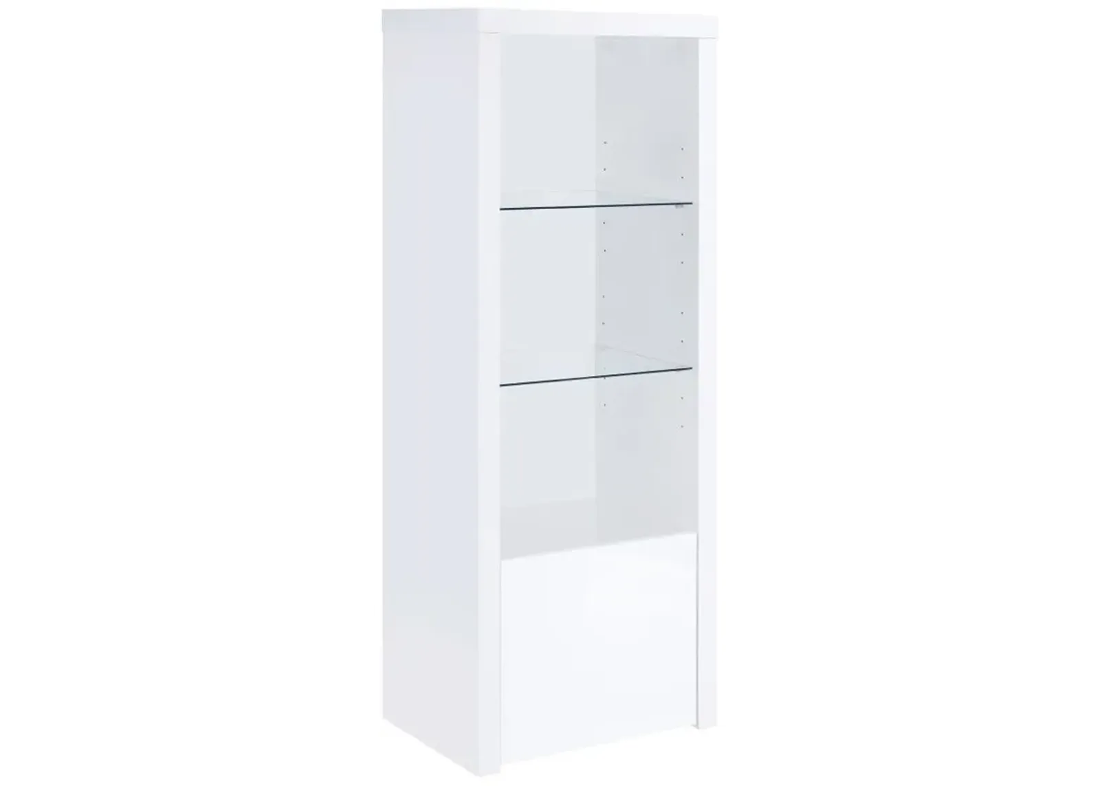 Jude - 3-Shelf Engineered Wood Media Tower - High Gloss White