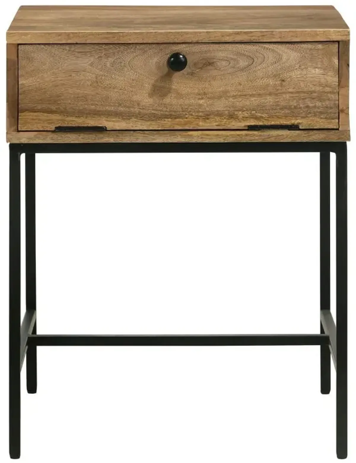 Stephie - Rectangular Side End Table With Storage - Honey Brown