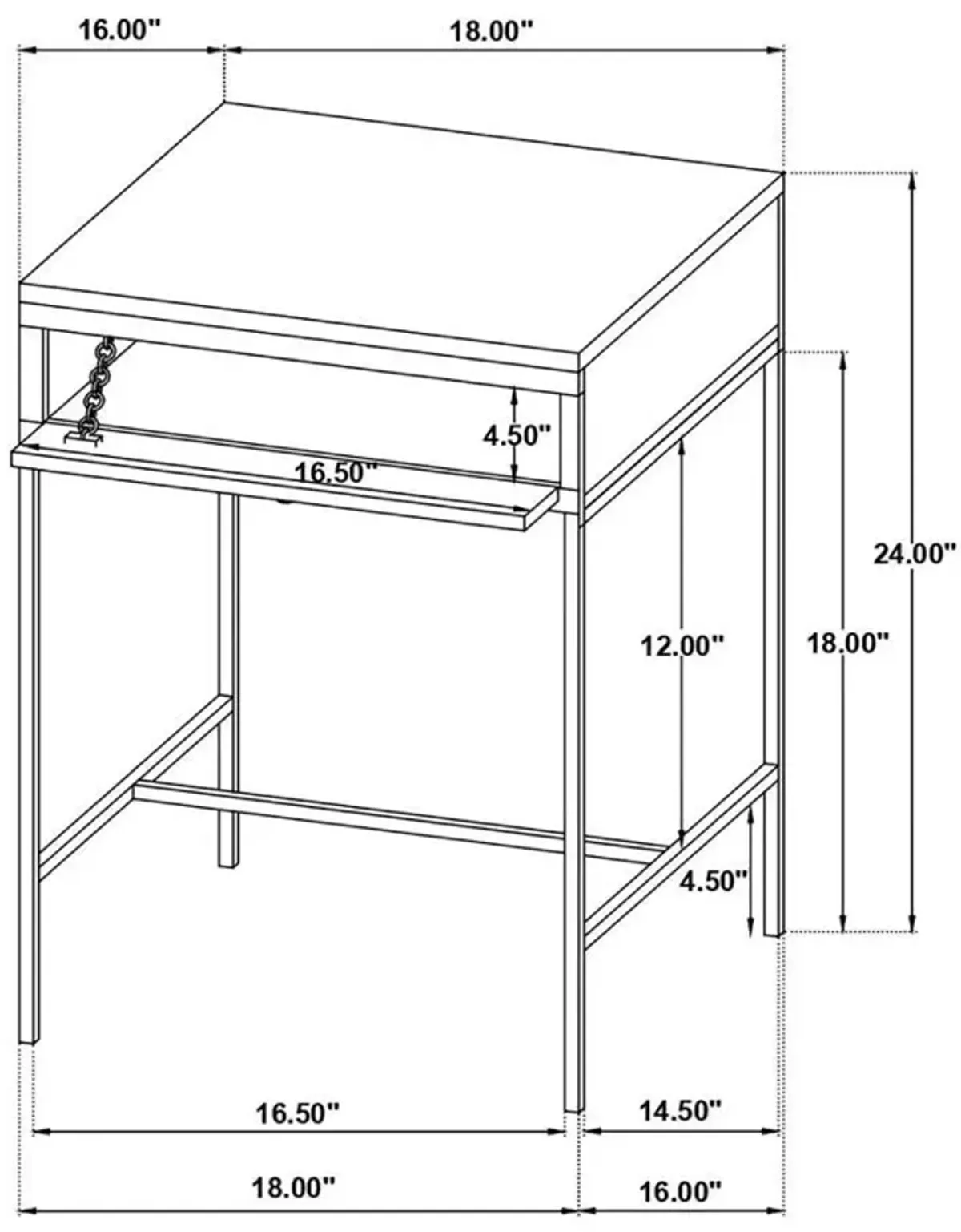 Stephie - Rectangular Side End Table With Storage - Honey Brown