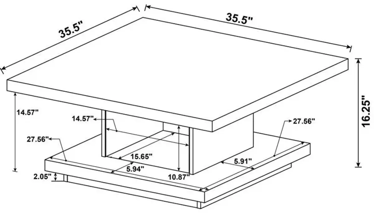 Reston - Square Engineered Wood Coffee Table - Cappuccino