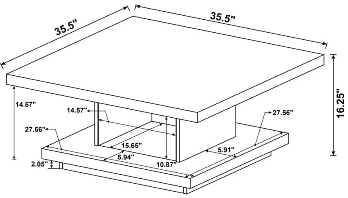 Reston - Square Engineered Wood Coffee Table - Cappuccino