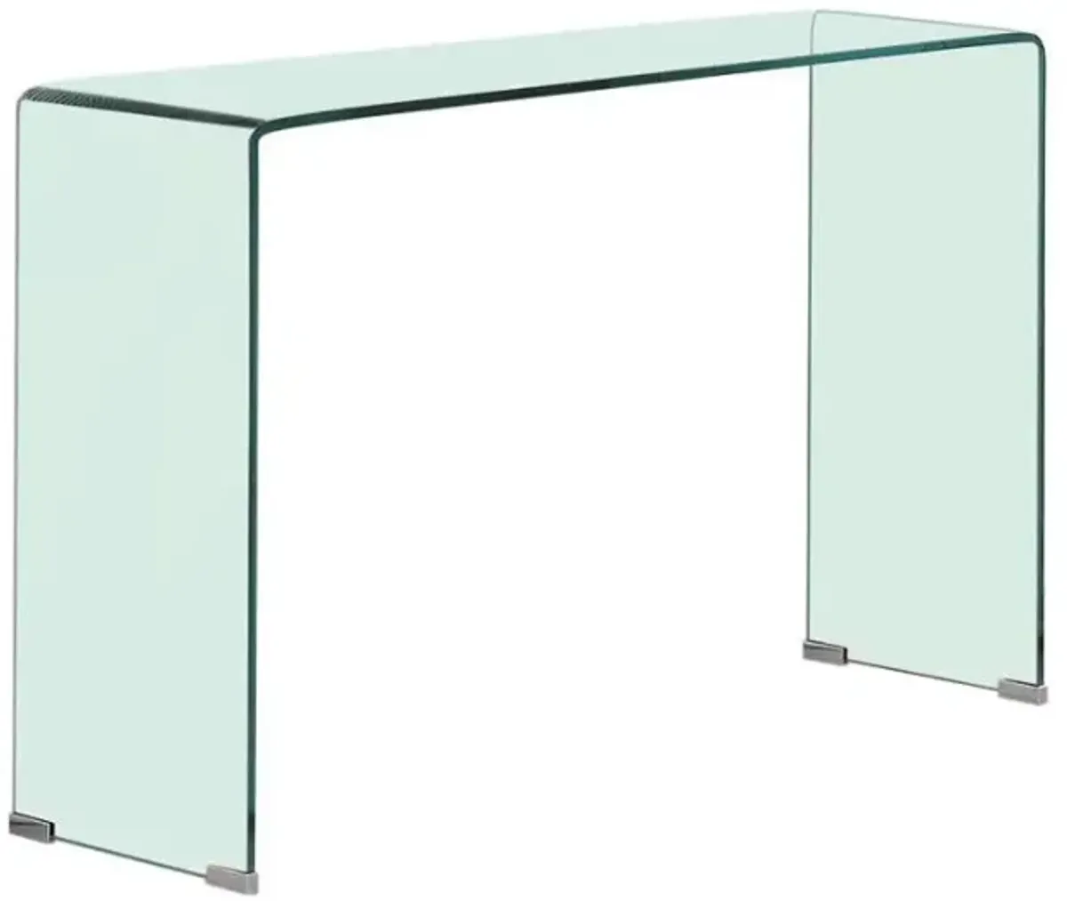 Ripley - Tempered Bent Glass Entryway Console Table - Clear