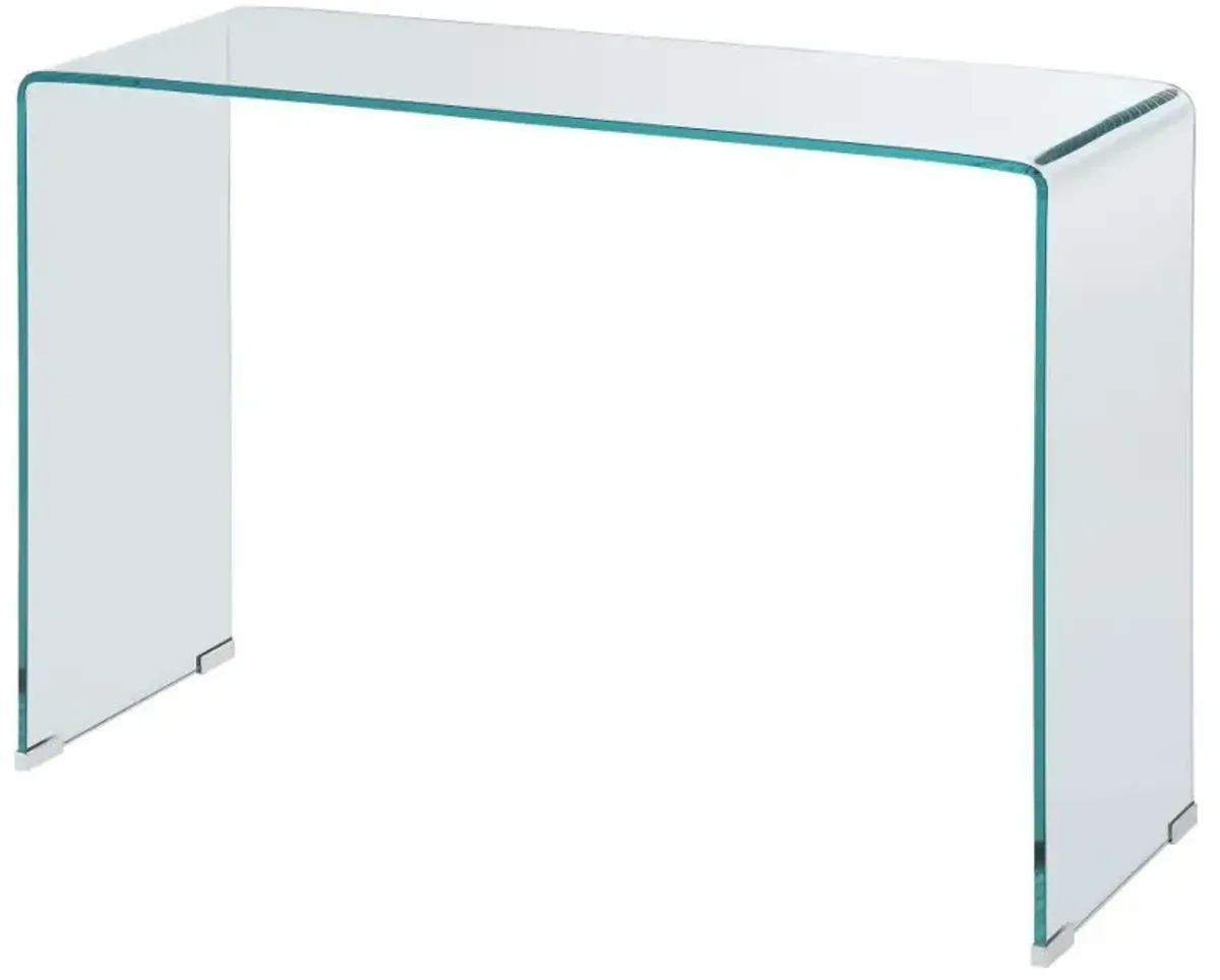 Ripley - Tempered Bent Glass Entryway Console Table - Clear