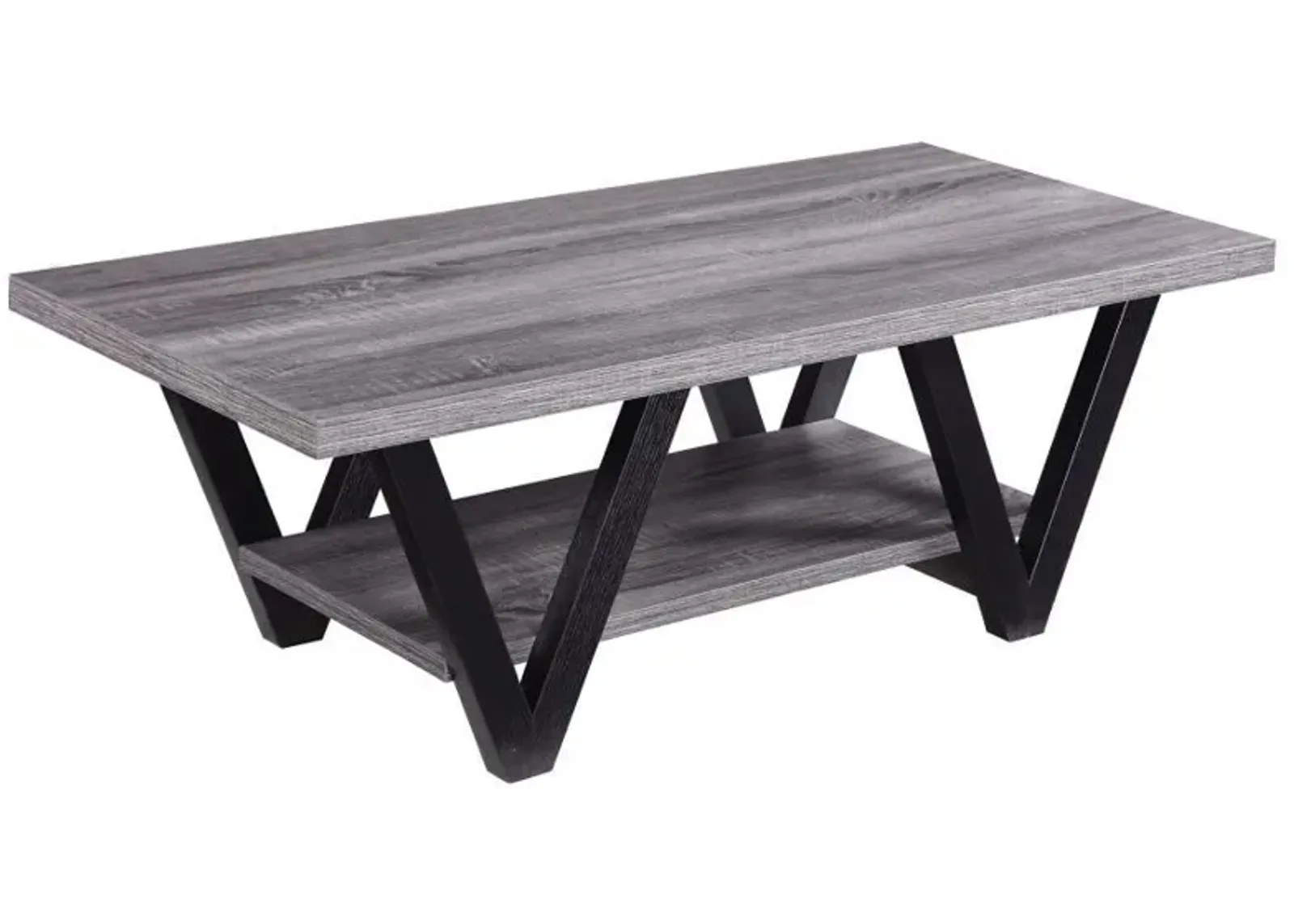 Stevens - Engineered Wood Coffee Table Antique - Gray And Black