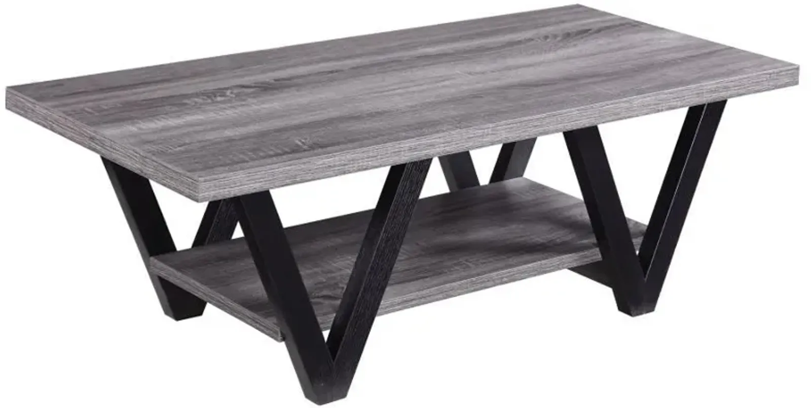 Stevens - Engineered Wood Coffee Table Antique - Gray And Black