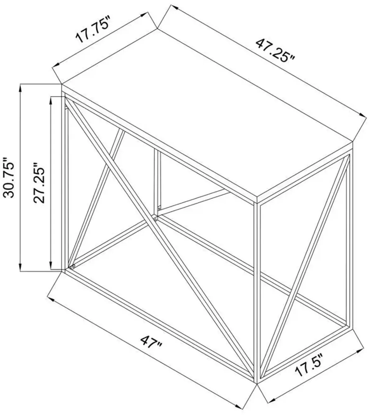 Birdie - Rectangular Entryway Console Table - Sonoma Gray