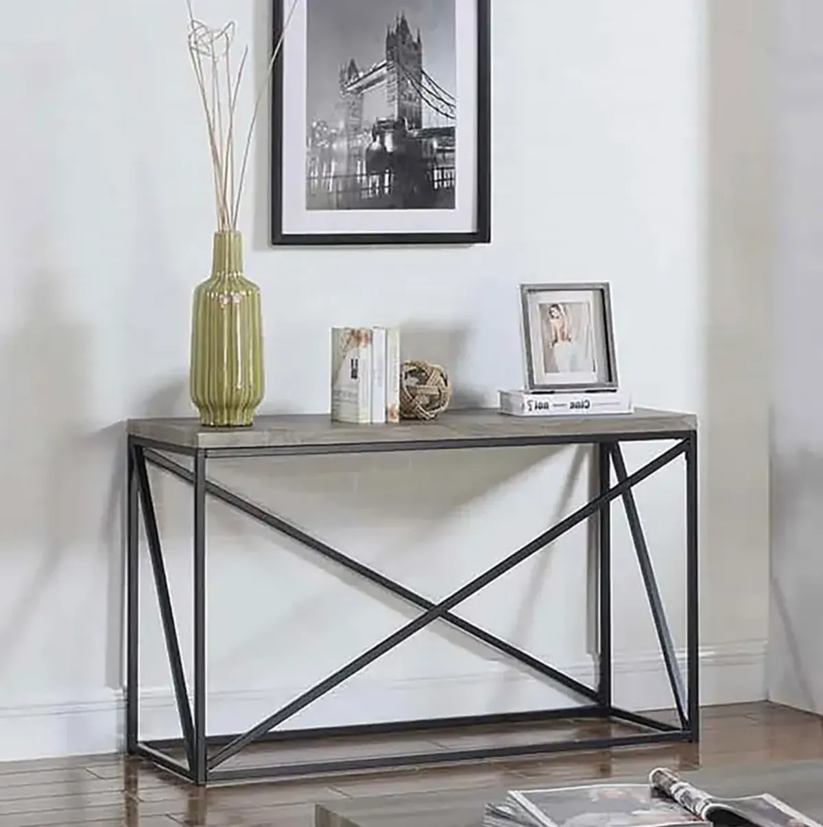 Birdie - Rectangular Entryway Console Table - Sonoma Gray