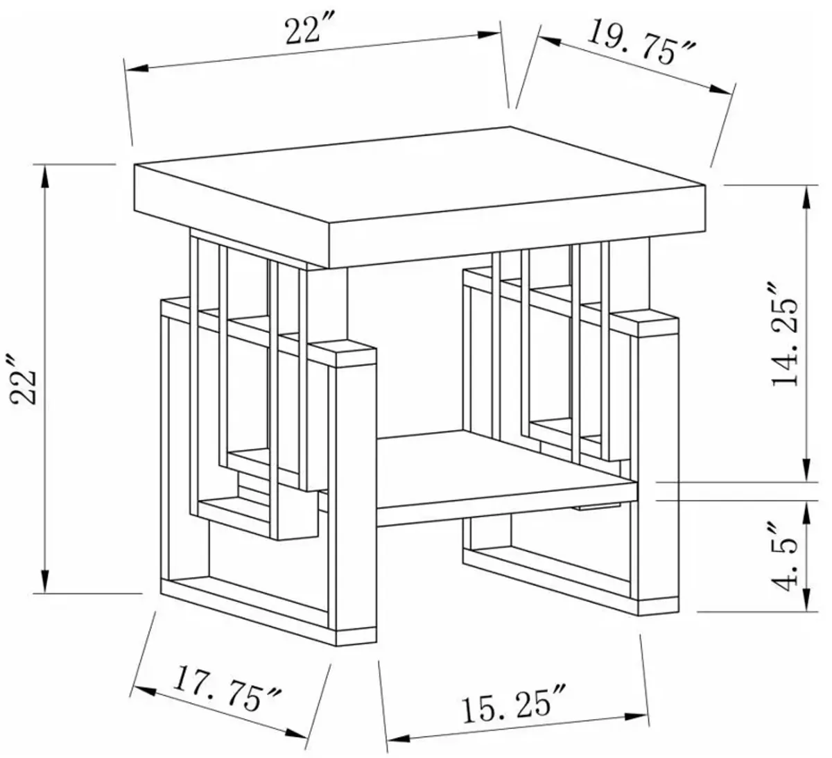 Schmitt - Rectangular Side End Table - White High Gloss