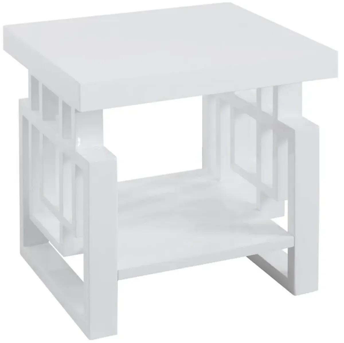 Schmitt - Rectangular Side End Table - White High Gloss