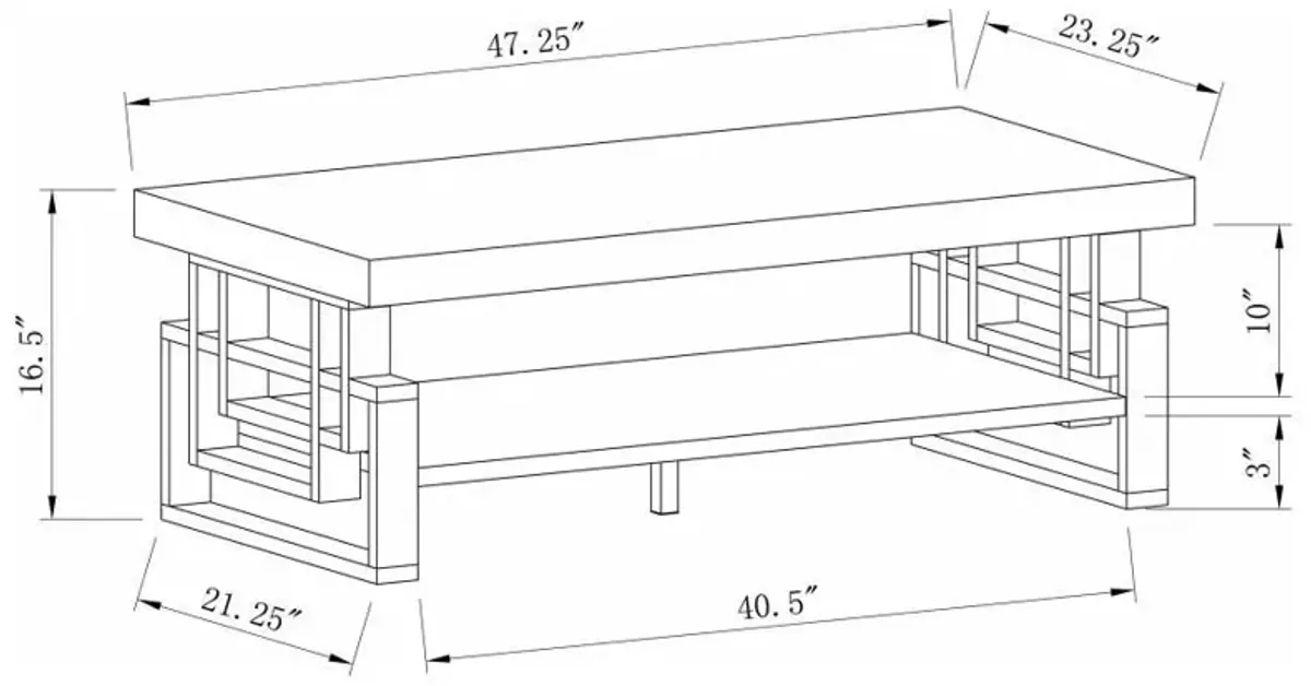 Schmitt - Rectangular Coffee Table - White High Gloss