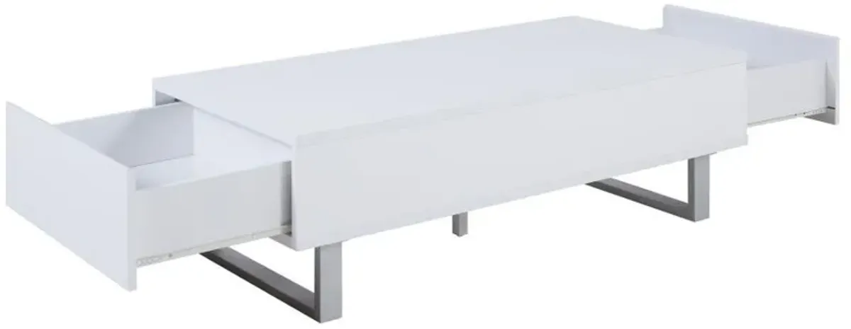 Atchison - 2-Drawer Rectangular Coffee Table - White High Gloss