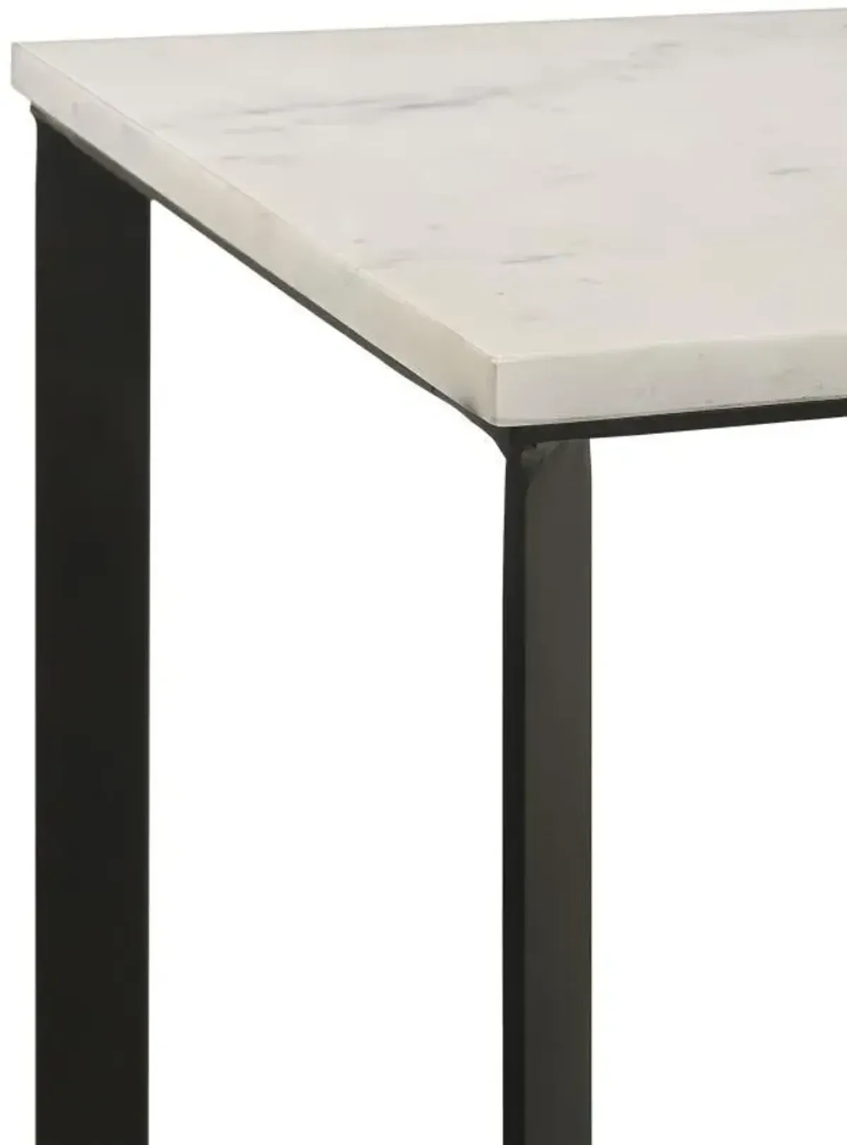 Tobin - Square Marble Top End Table - White And Black