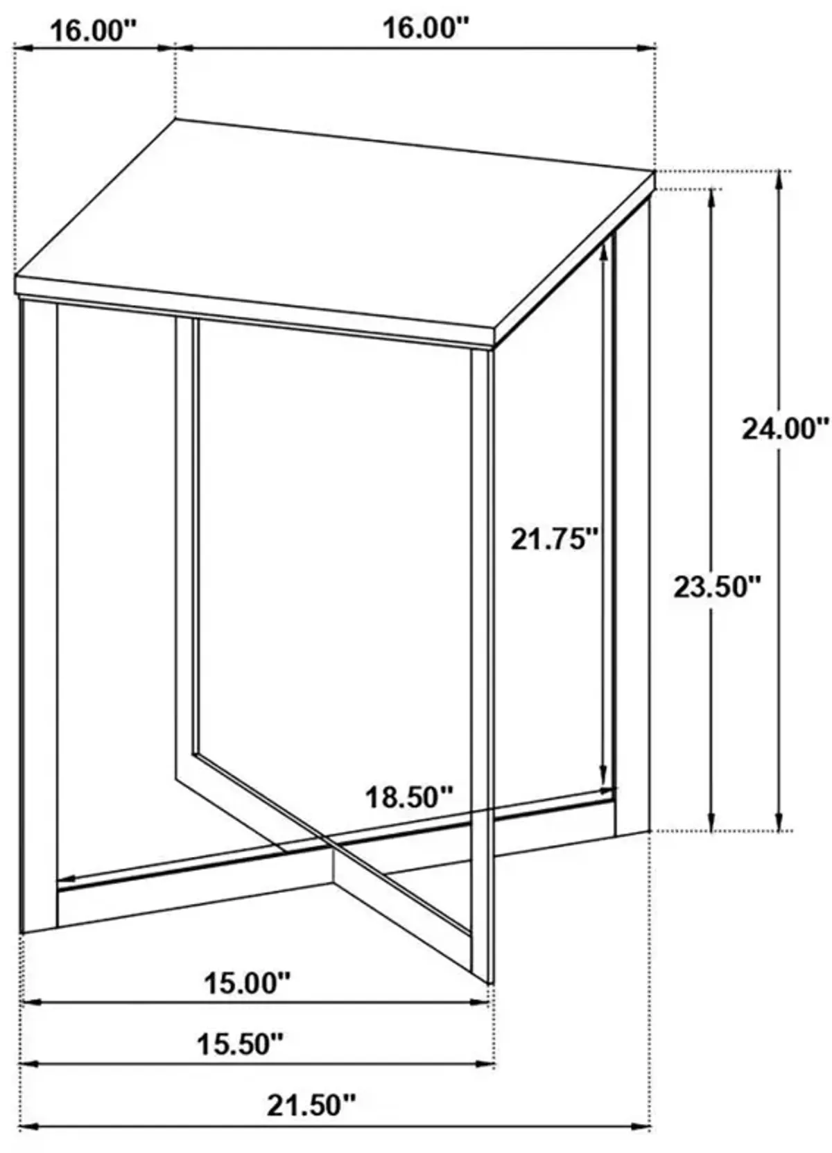 Tobin - Square Marble Top End Table - White And Black