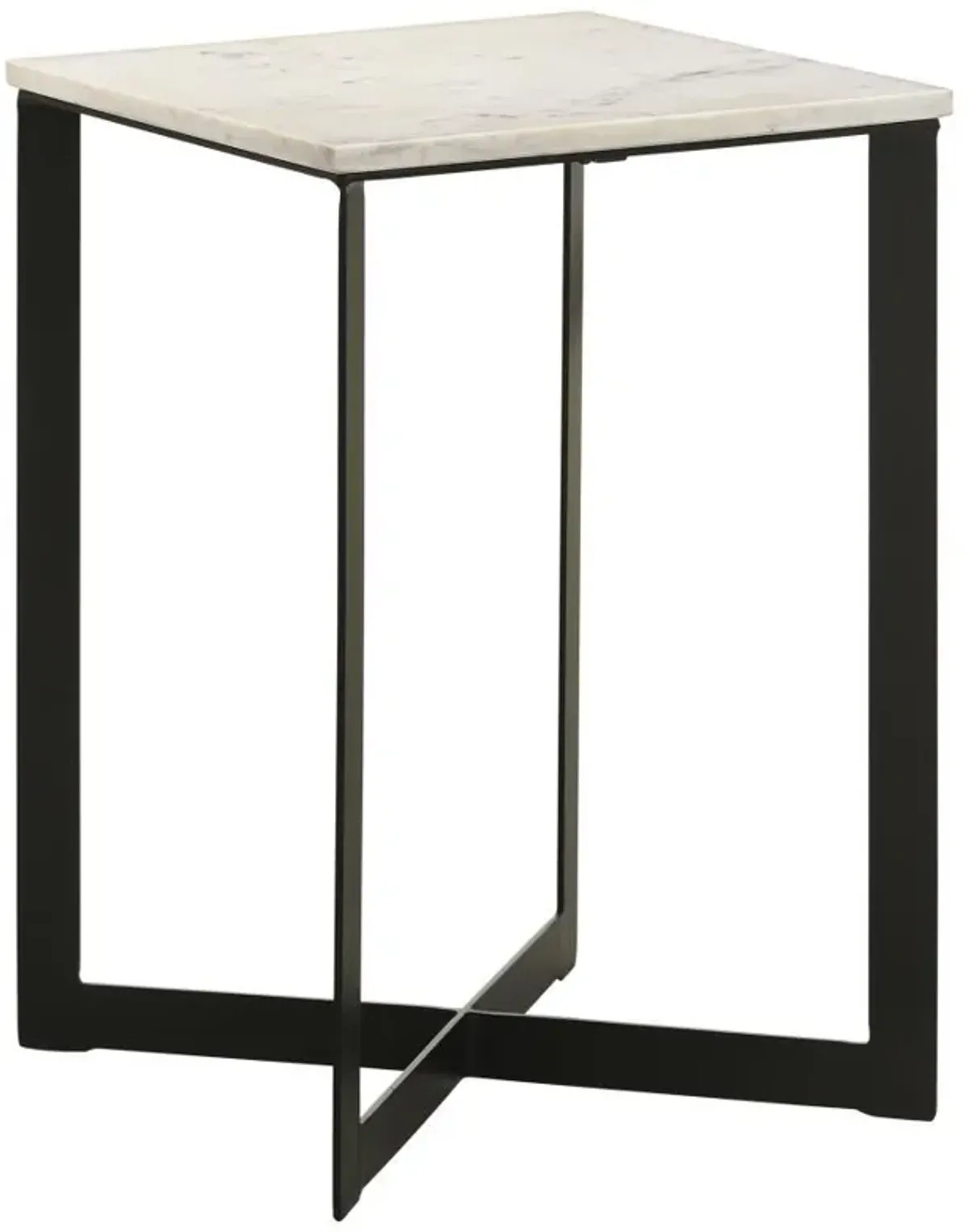 Tobin - Square Marble Top End Table - White And Black