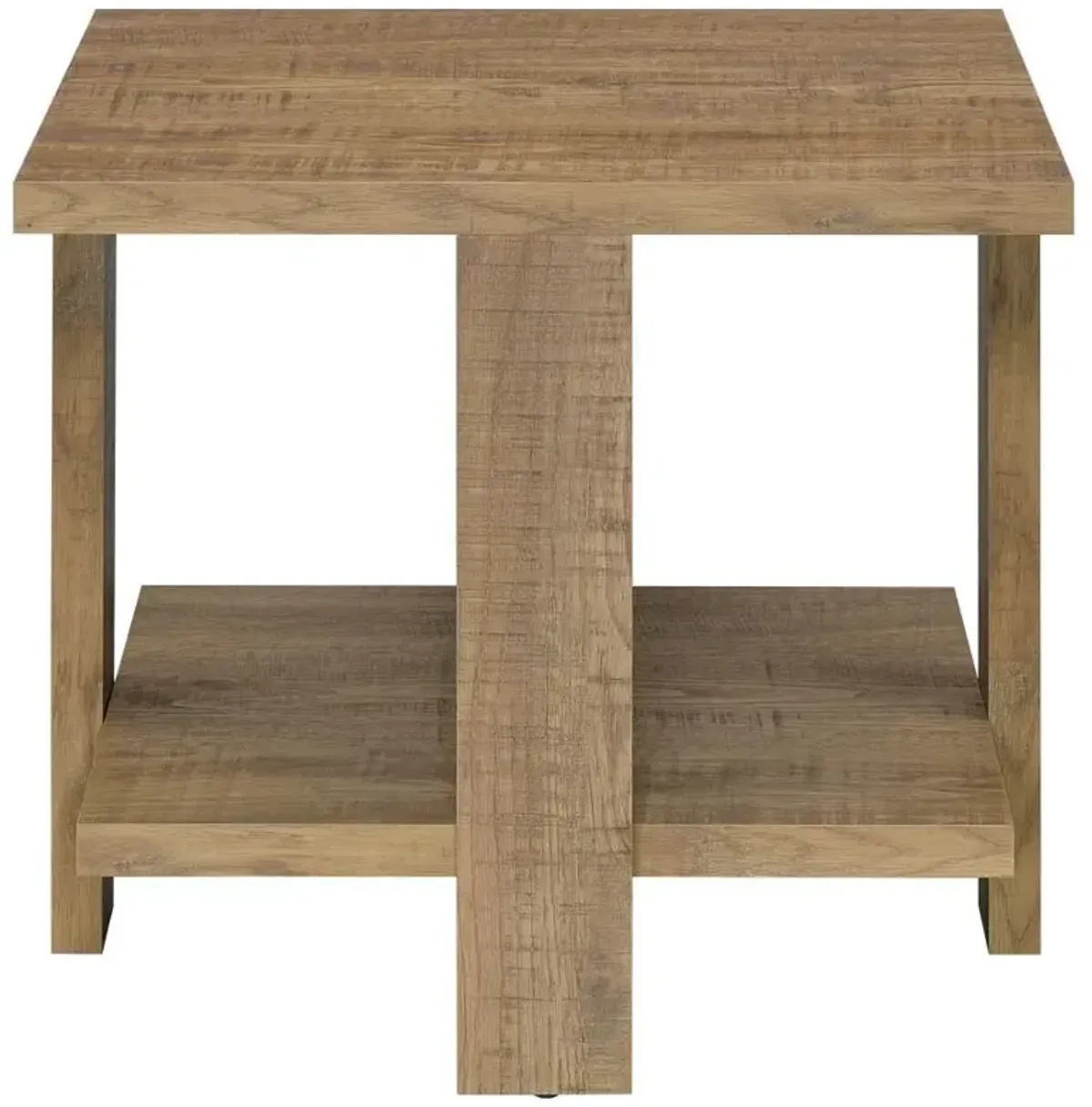 Dawn - Square Engineered Wood End Table - Mango Brown