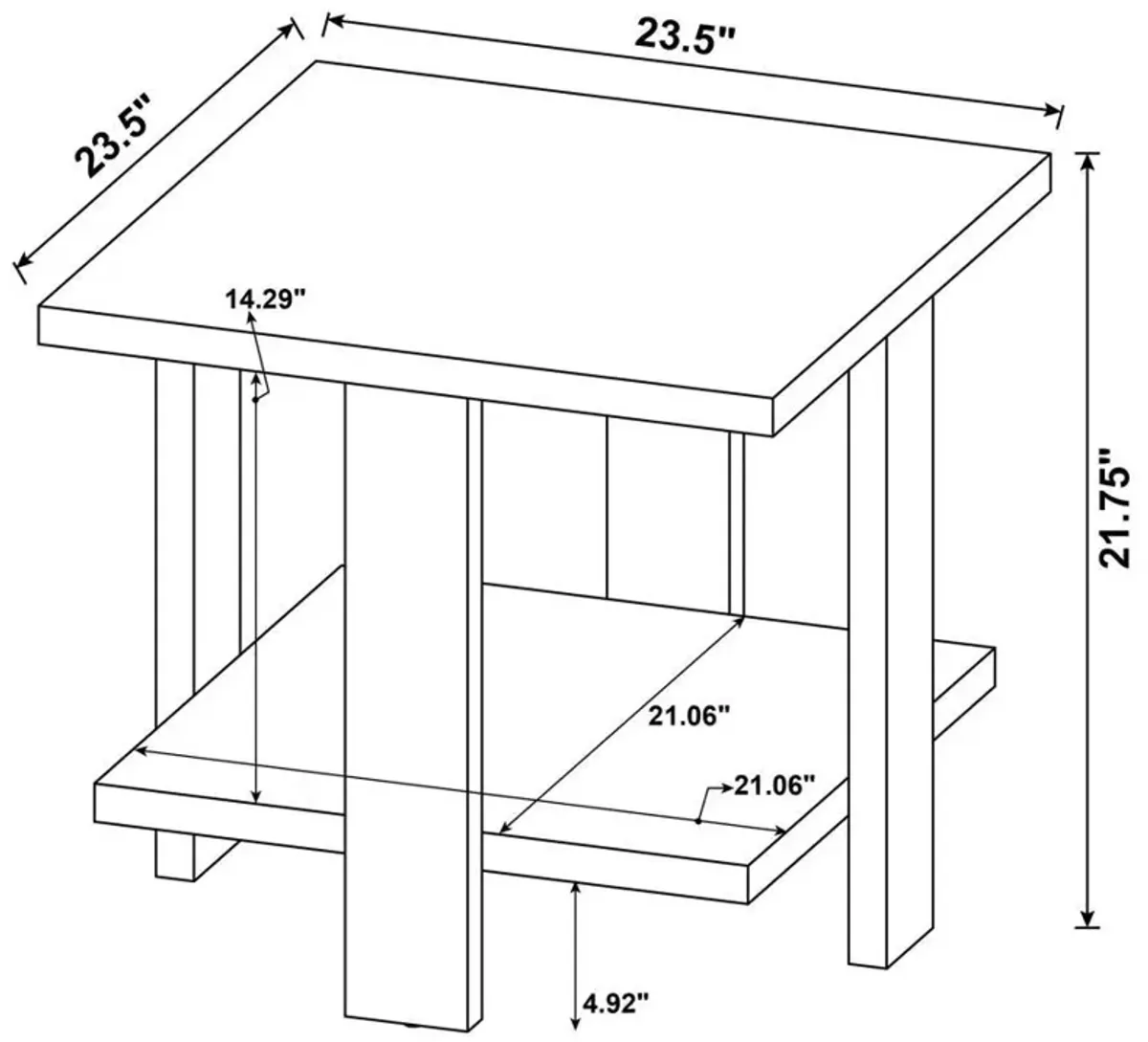 Dawn - Square Engineered Wood End Table - Mango Brown