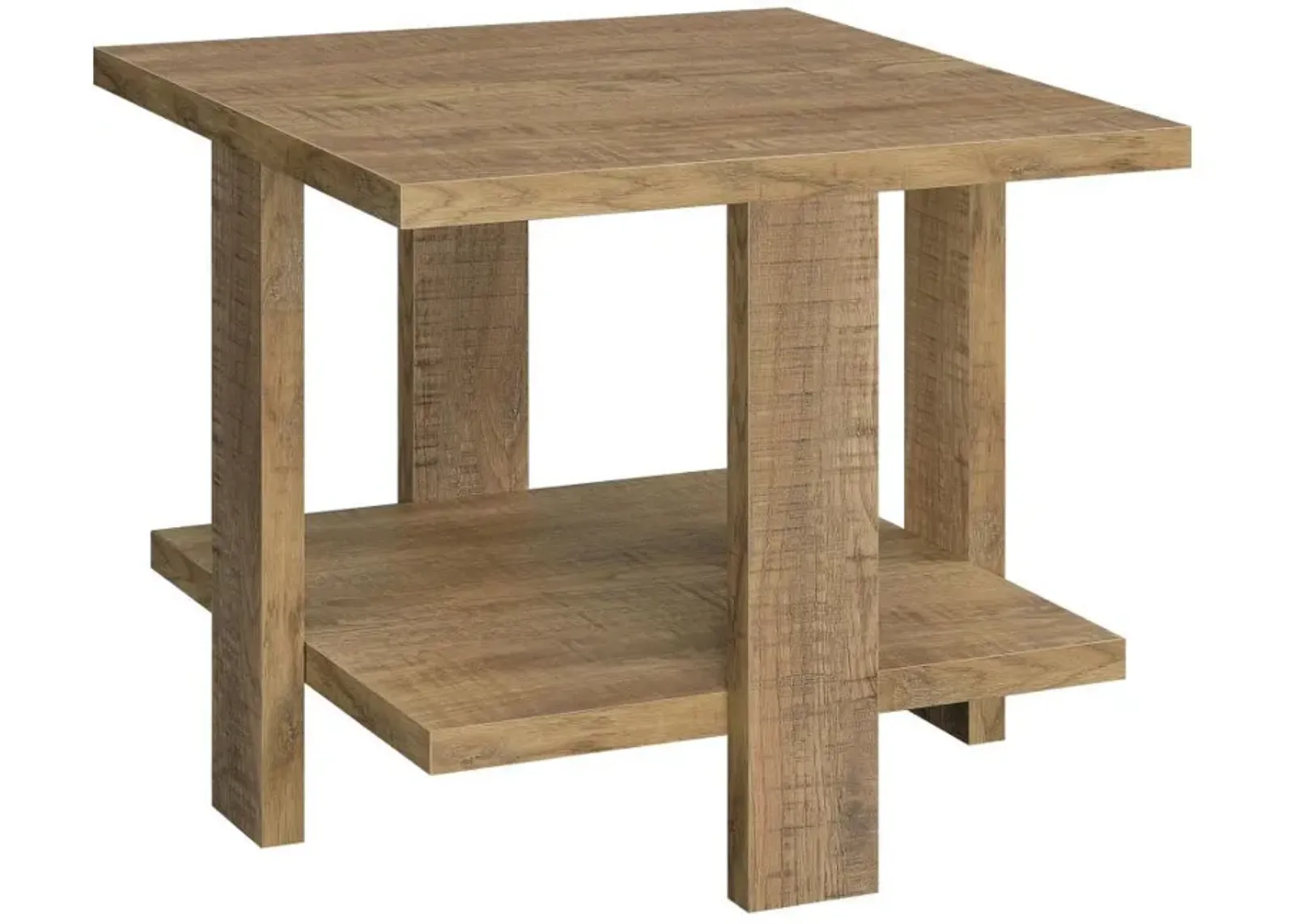 Dawn - Square Engineered Wood End Table - Mango Brown