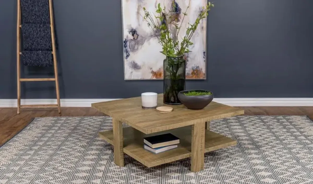 Dawn - Square Engineered Wood Coffee Table - Mango Brown