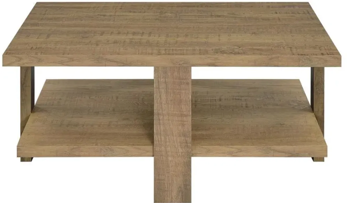 Dawn - Square Engineered Wood Coffee Table - Mango Brown