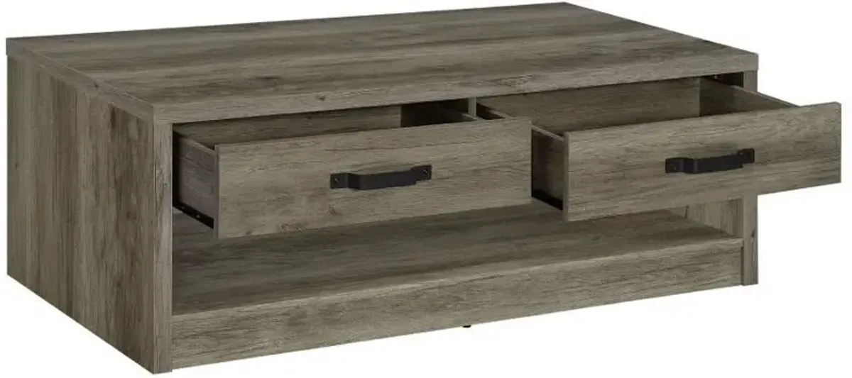 Felix - 2-Drawer Engineered Wood Coffee Table - Gray Driftwood