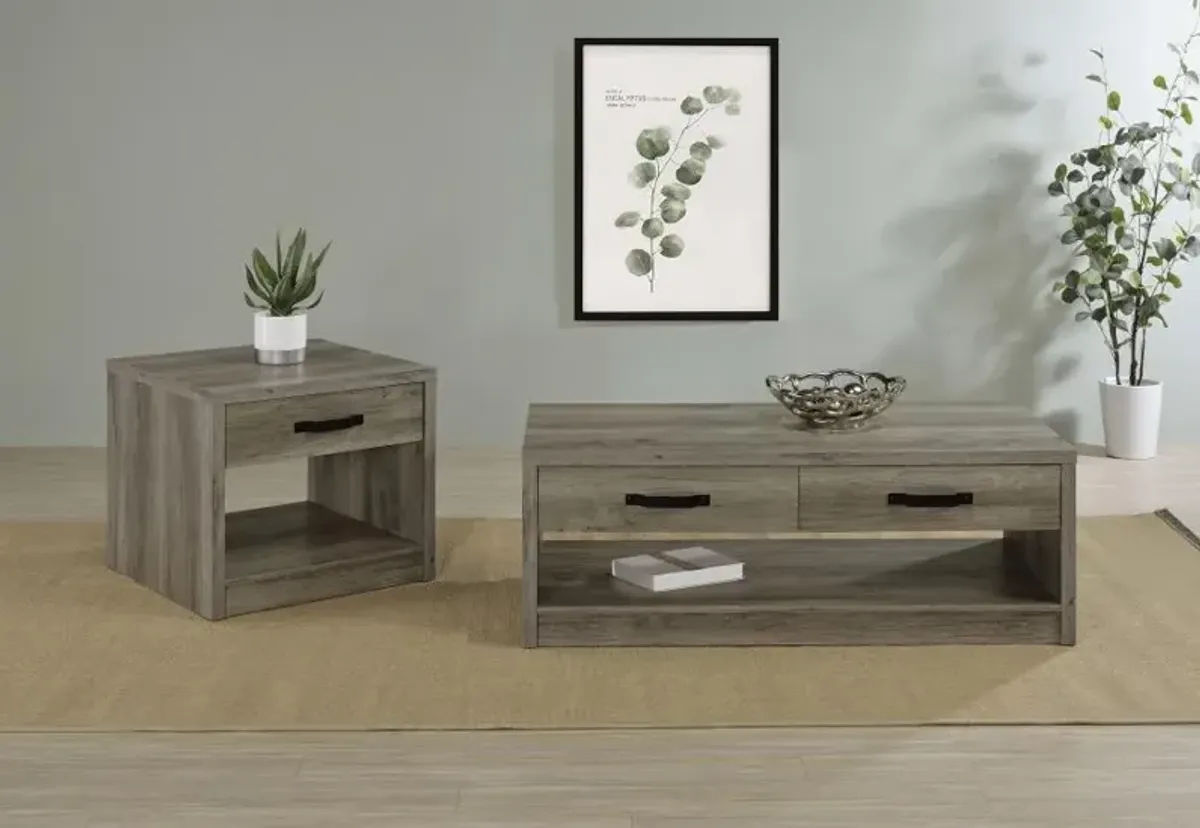 Felix - 2-Drawer Engineered Wood Coffee Table - Gray Driftwood