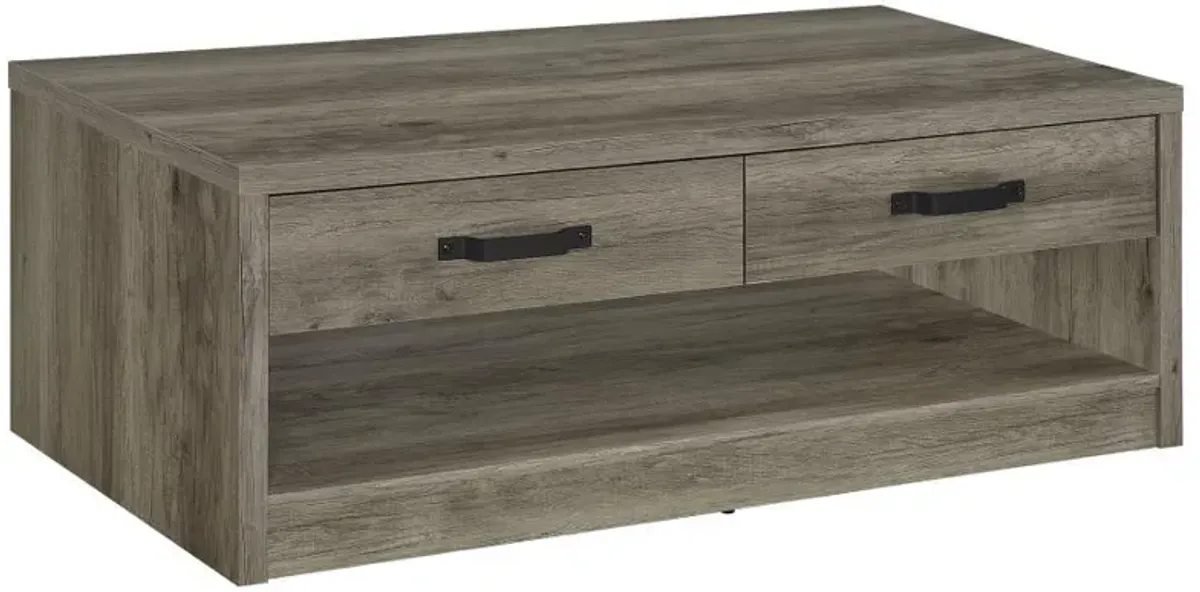 Felix - 2-Drawer Engineered Wood Coffee Table - Gray Driftwood