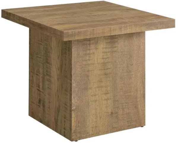 Devar - Square Engineered Wood End Table - Mango Brown