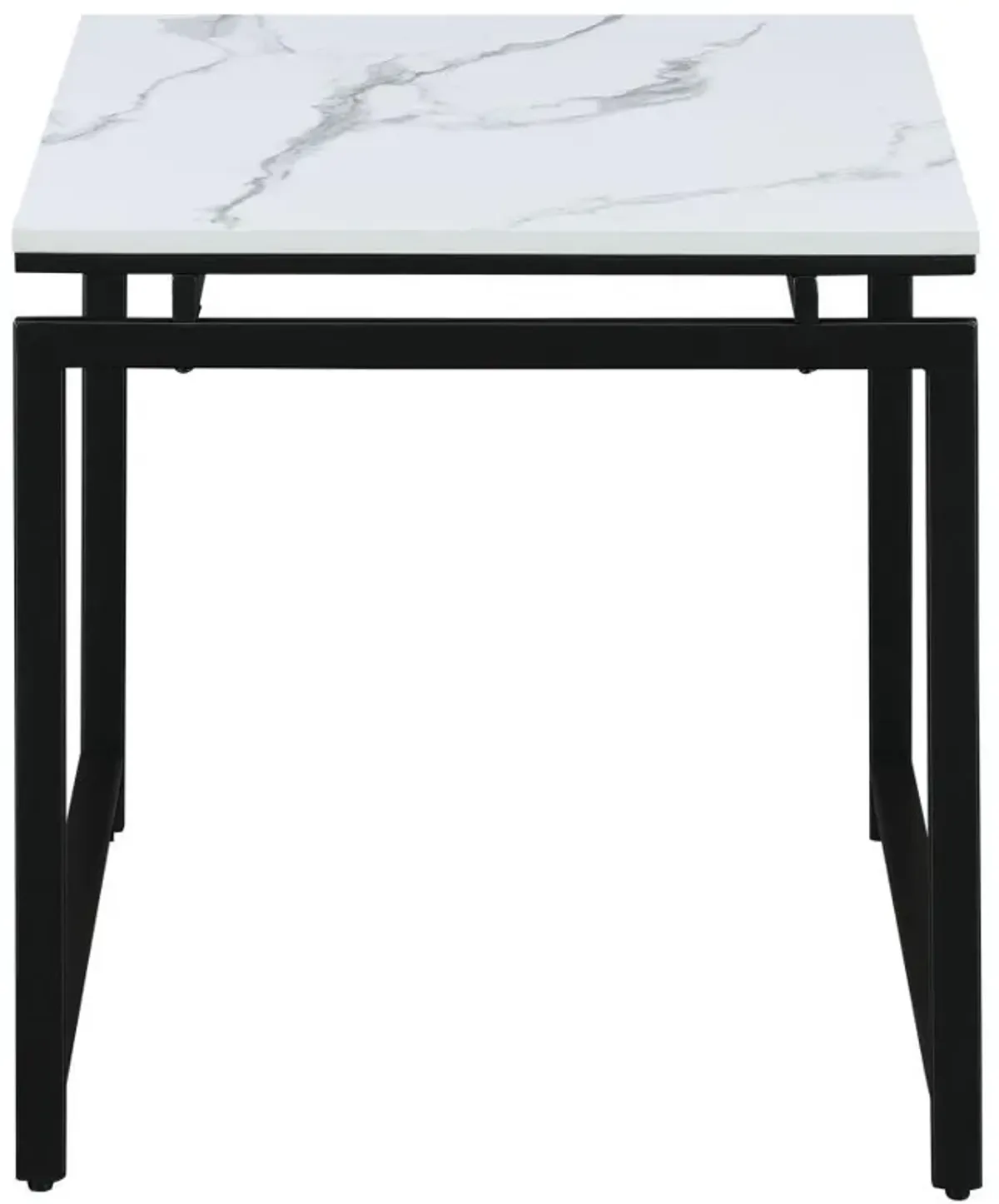 Clark - 3 Piece Faux Marble Top Coffee Table Set - White