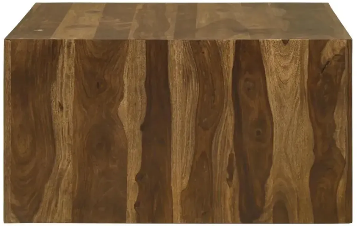Odilia - Square Solid Wood Coffee Table - Auburn