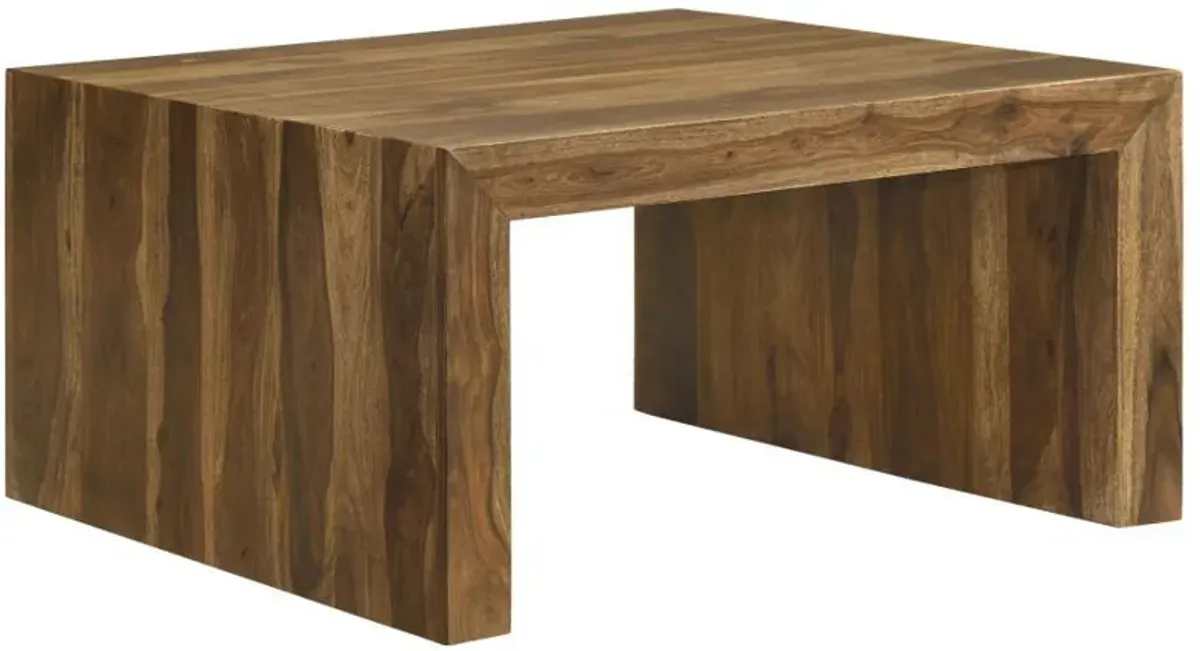 Odilia - Square Solid Wood Coffee Table - Auburn