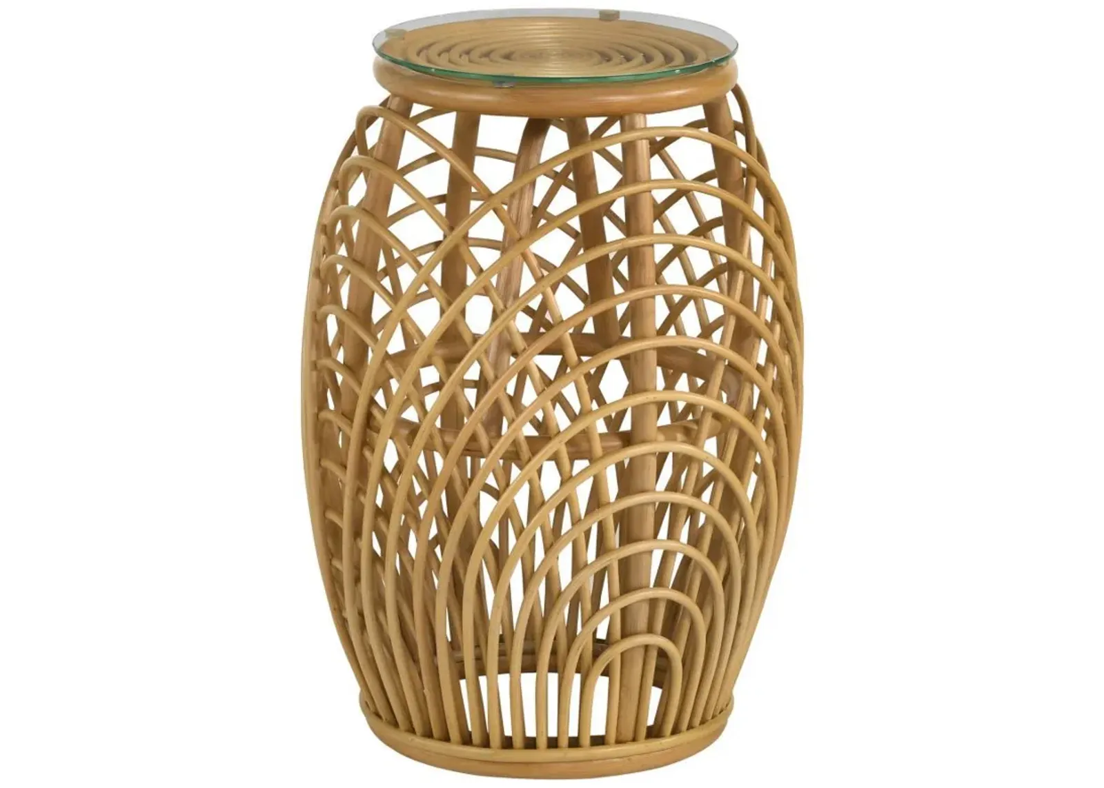 Dahlia - Round Woven Rattan End Table - Natural